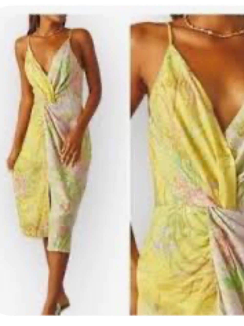 Delfi collection  Frankie  Knotted  Plunge Neck Dress